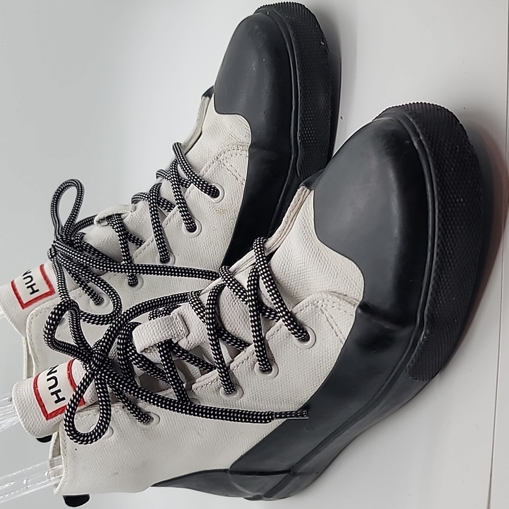 HUNTER sz4 canvas rubber booties high tops sneakers